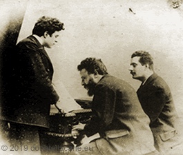 Il M. Franchetti con Mascagni e Puccini.